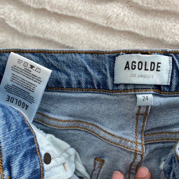 Agolde High Rise Distressed Denim Skinny Jeans - Picture 2 of 12